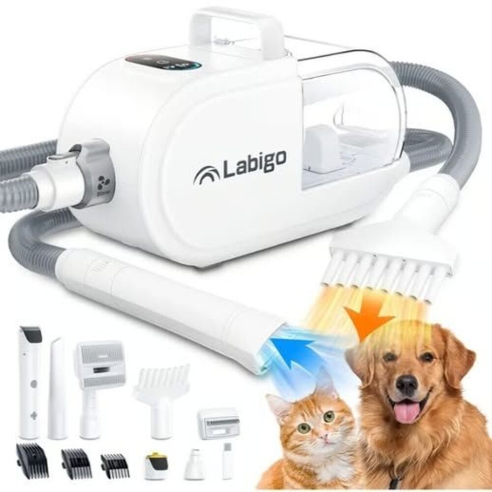 LABIGO 8 in 1 Pet Grooming Kit with Vacuum Dryer Clipper KS-8211